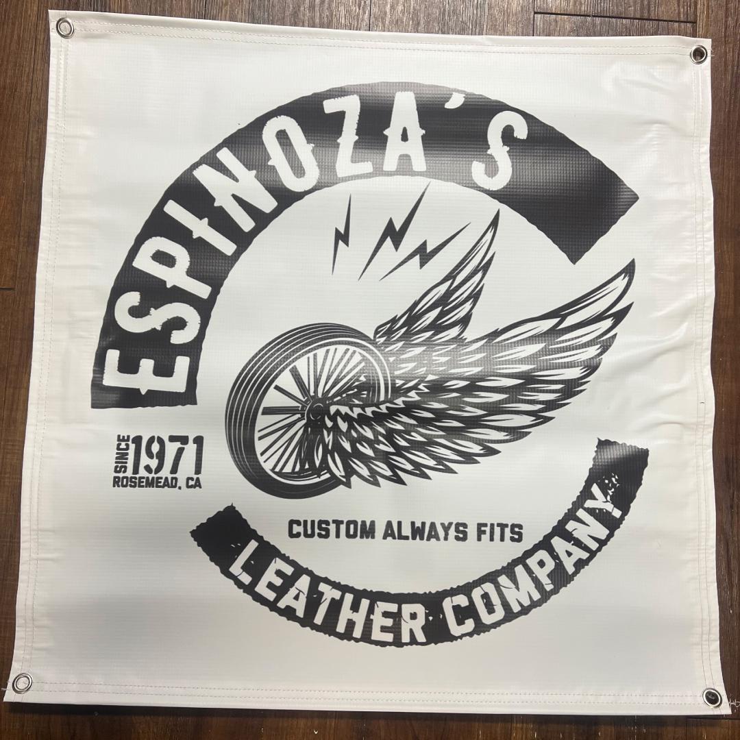 Winged Wheel Garage Banner - Espinoza's Leather