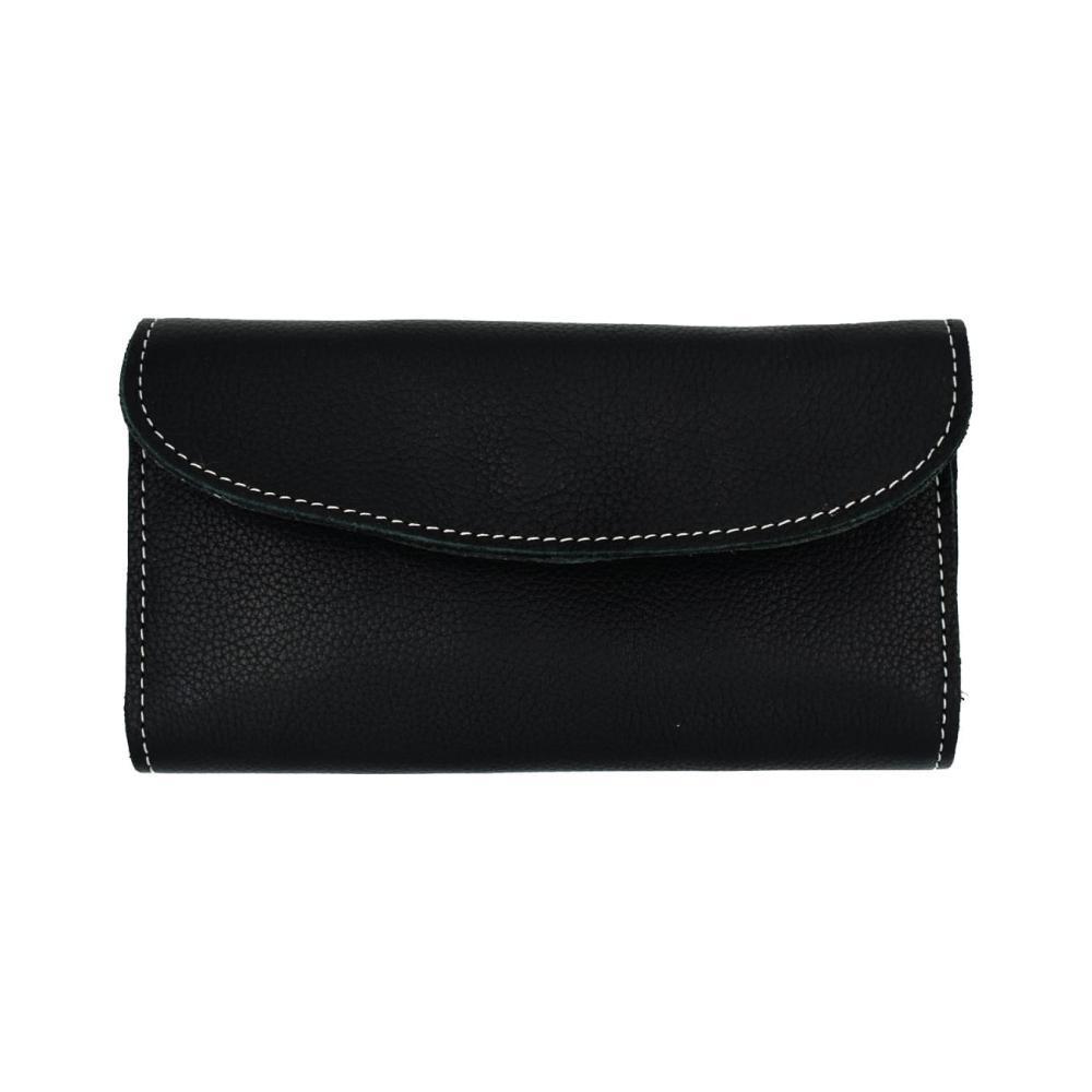 Womans Clutch Wallet With White Stiching - Espinoza's Leather